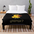 Cozy plush blanket with a funny duck design inspired by the popular 'Got Any Grapes?' internet song