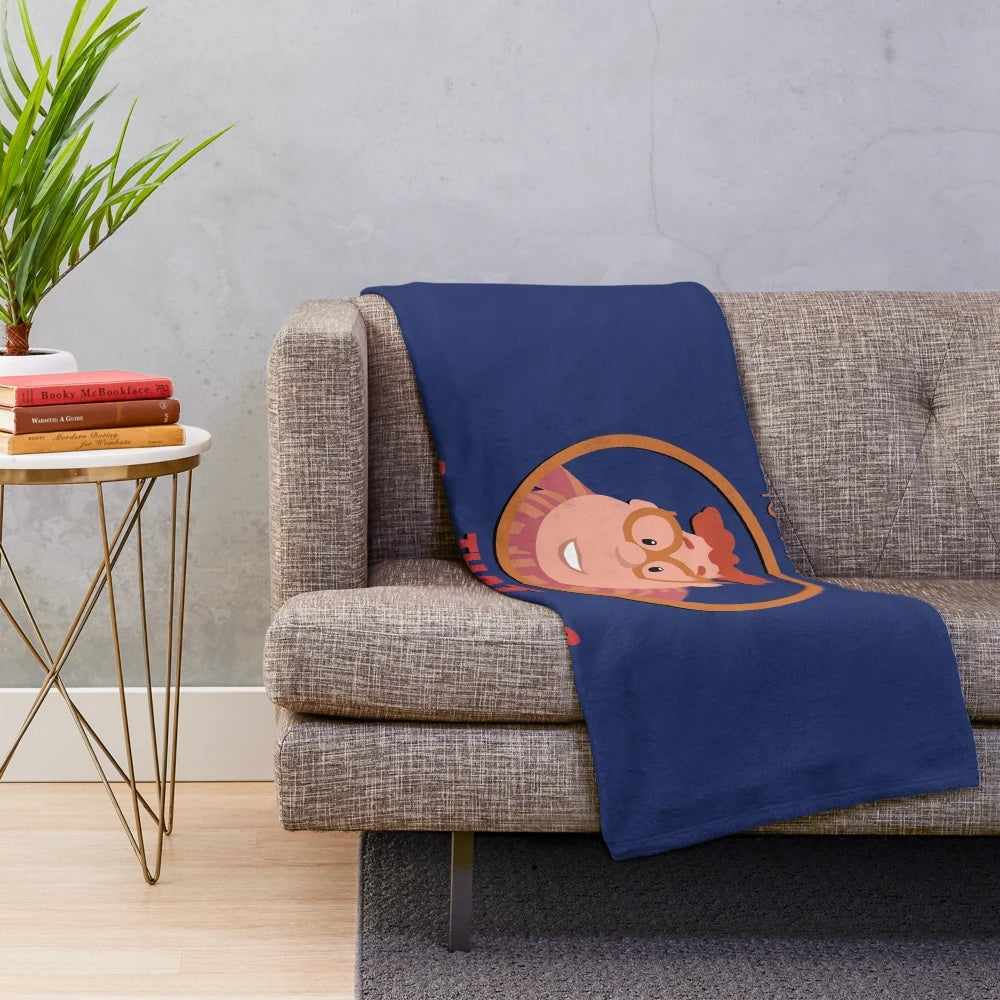 Plush blanket featuring the 'Are You Going to Finish That Croissant?' meme with cartoon characters