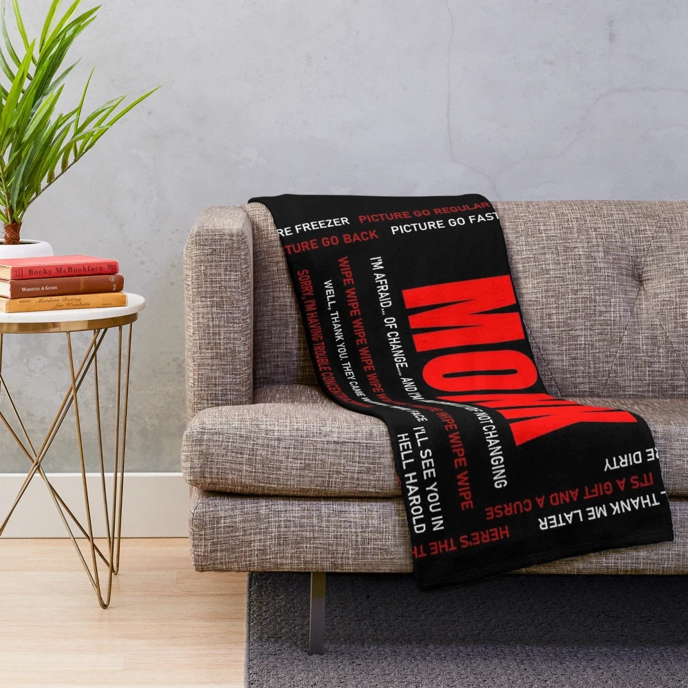 Plush blanket featuring Adrian Monk quotes