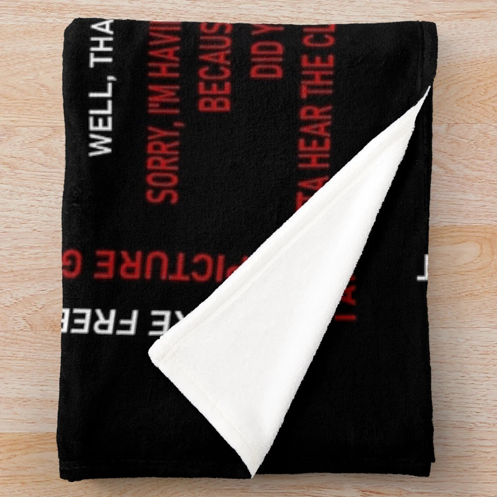 Plush blanket featuring Adrian Monk quotes