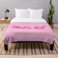 Plush blanket featuring the iconic 'That's Hot' text print in a pink and girly design