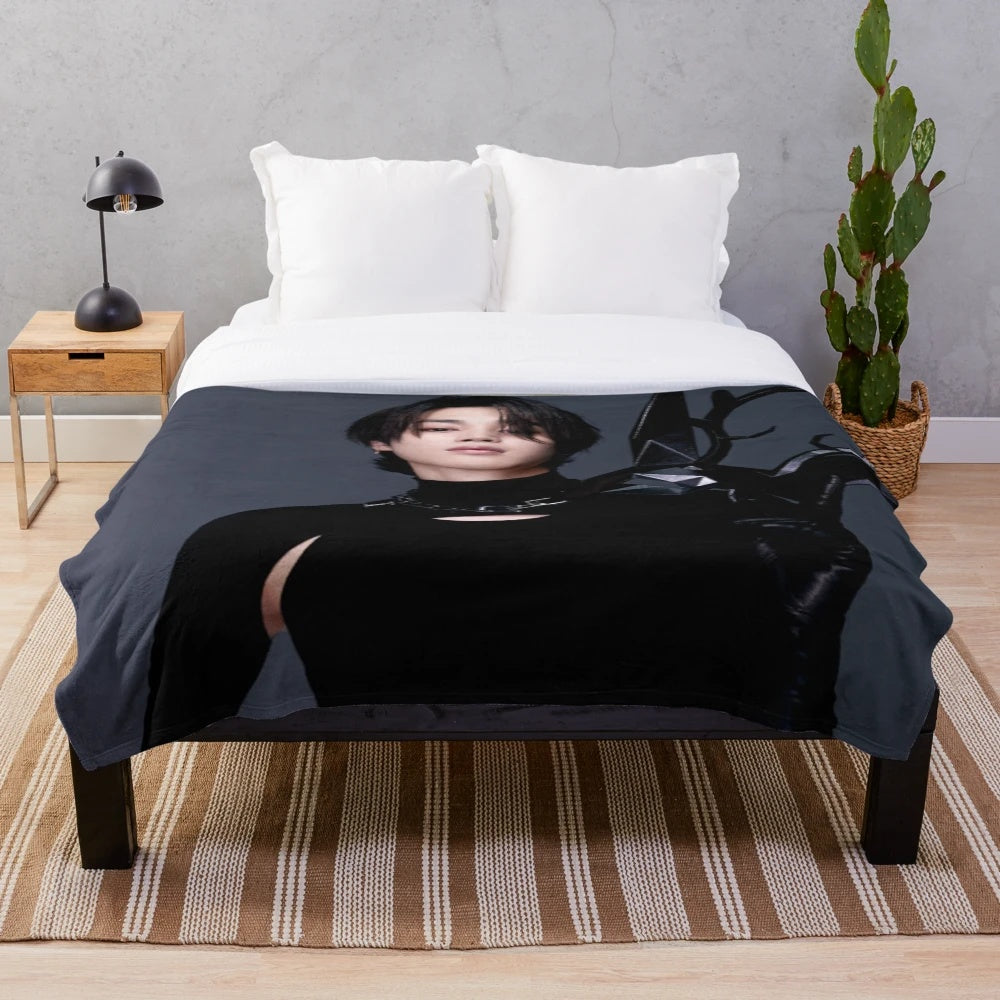 Plush blanket featuring BTS Jimin's 'ID: Chaos' concept photo