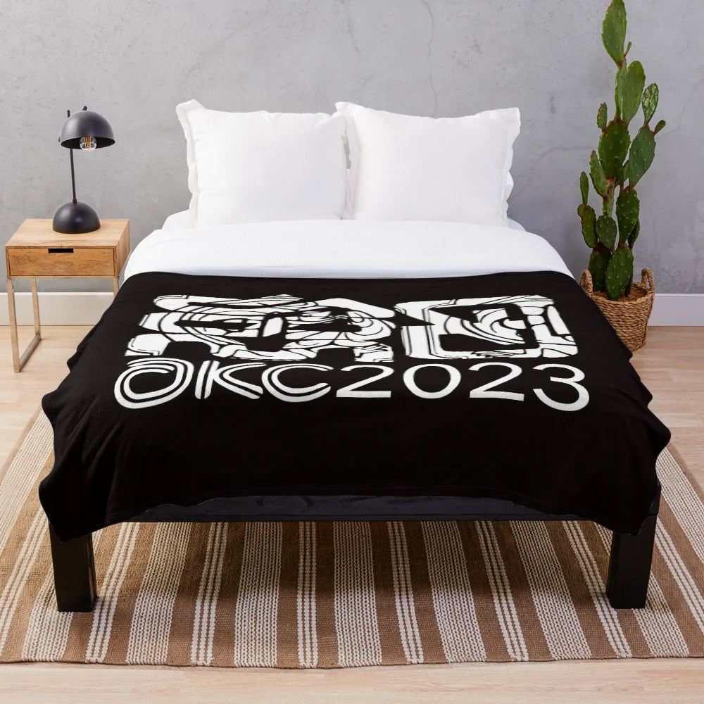 Plush blanket featuring a design inspired by kendo and Australian martial arts culture