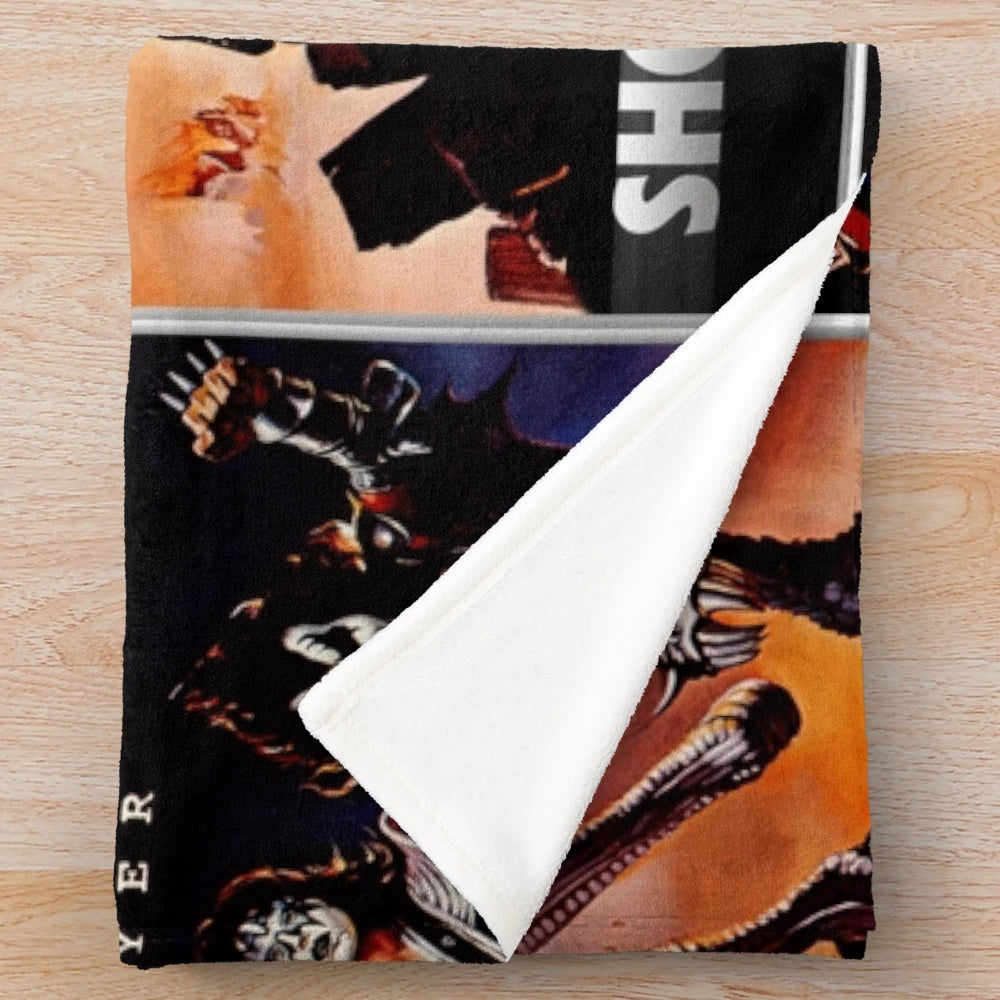 KISS band plush blanket with Destroyer album artwork and lyrics