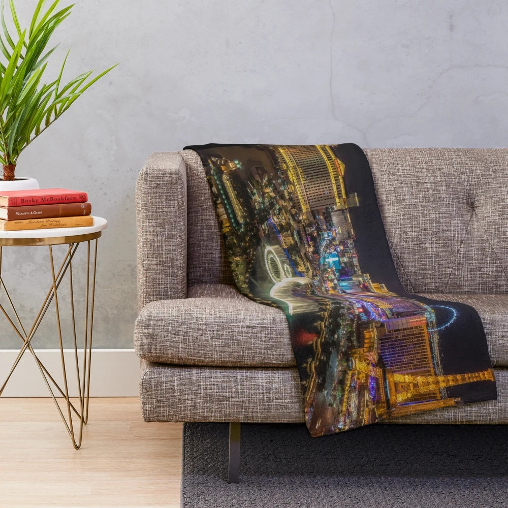 Plush blanket featuring the iconic Las Vegas, Nevada skyline