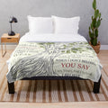 Plush blanket featuring the lyrics of Lauren Daigle's song "You Say