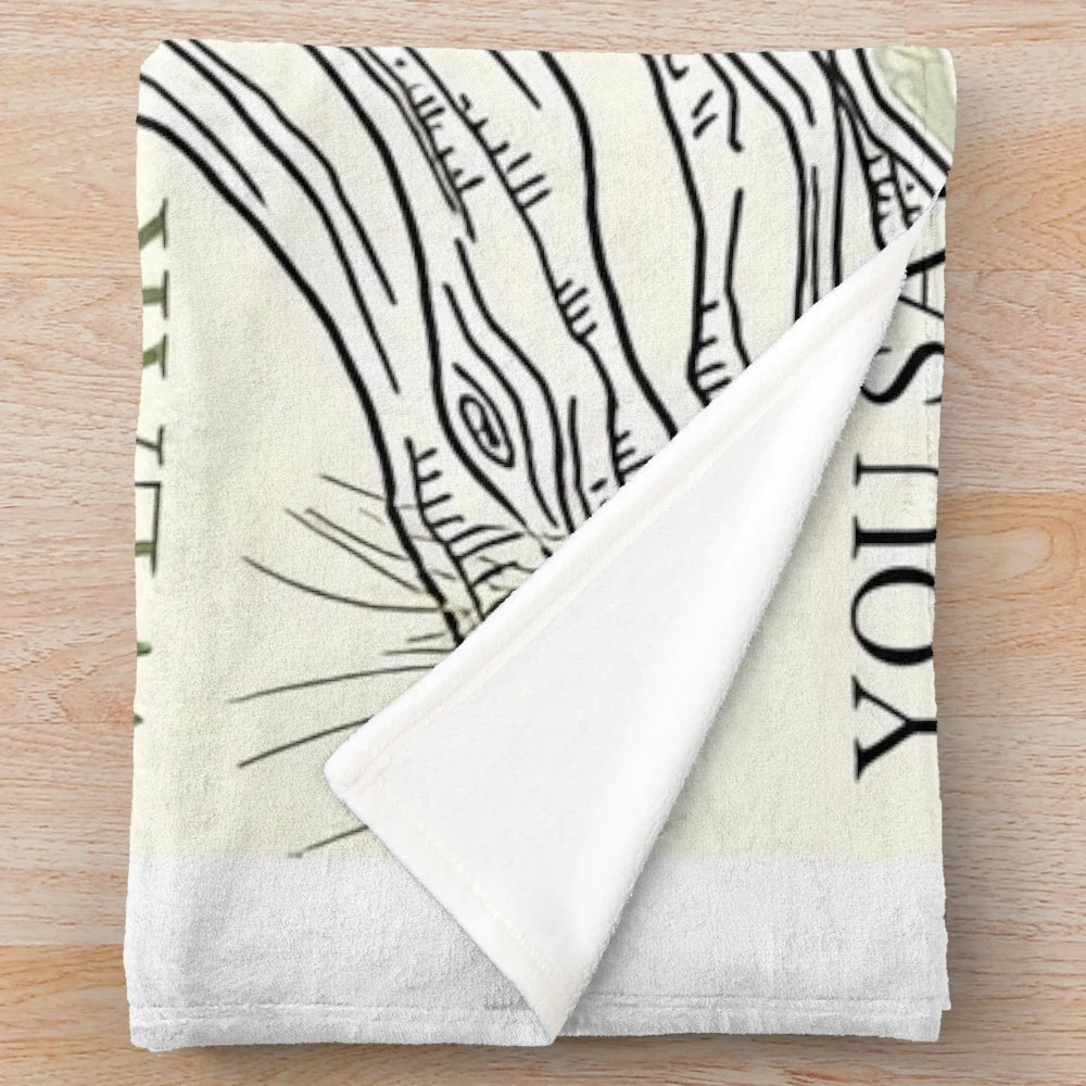 Plush blanket featuring the lyrics of Lauren Daigle's song "You Say