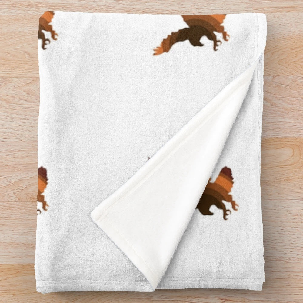 Plush blanket featuring a colorful, abstract design of a legendary hawk