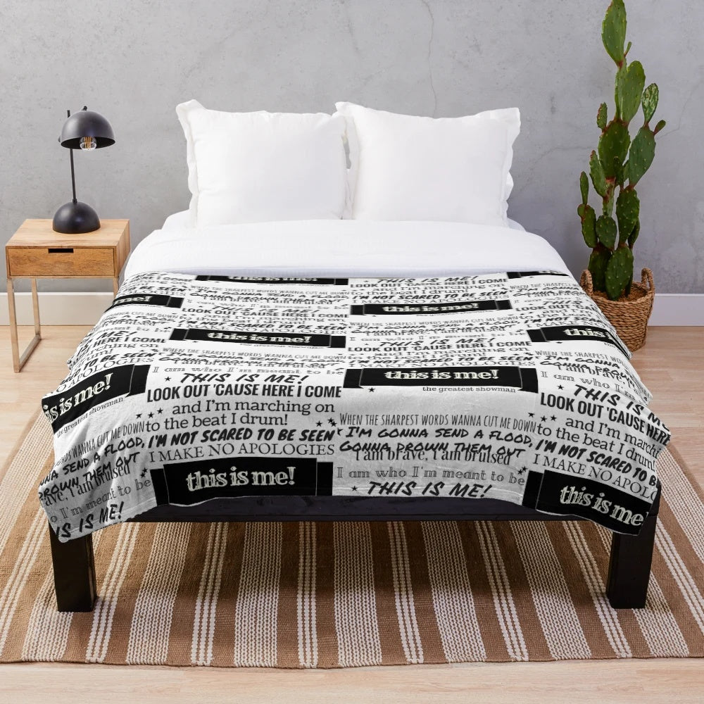 Cozy plush blanket featuring lyrics from the hit musical film The Greatest Showman