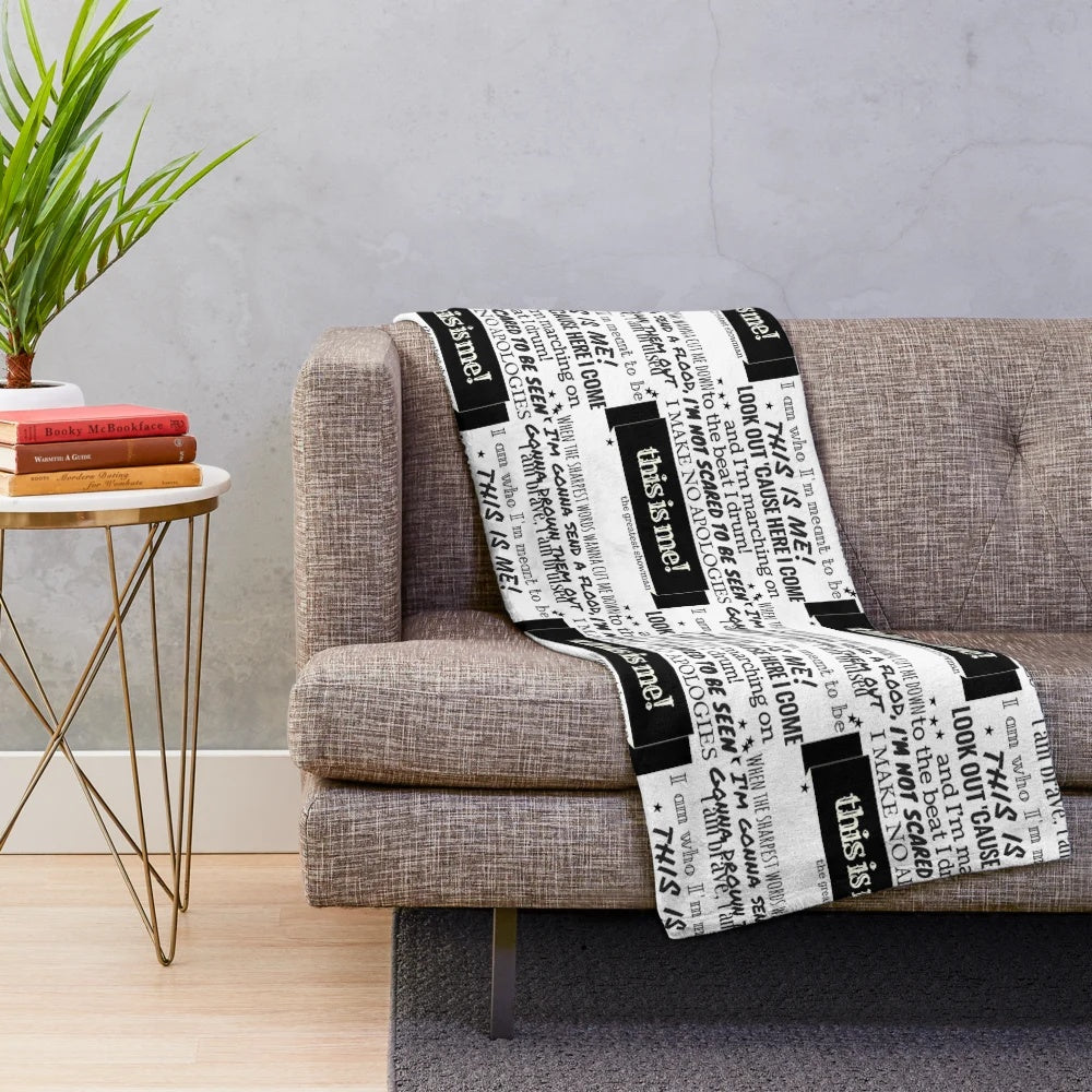 Cozy plush blanket featuring lyrics from the hit musical film The Greatest Showman