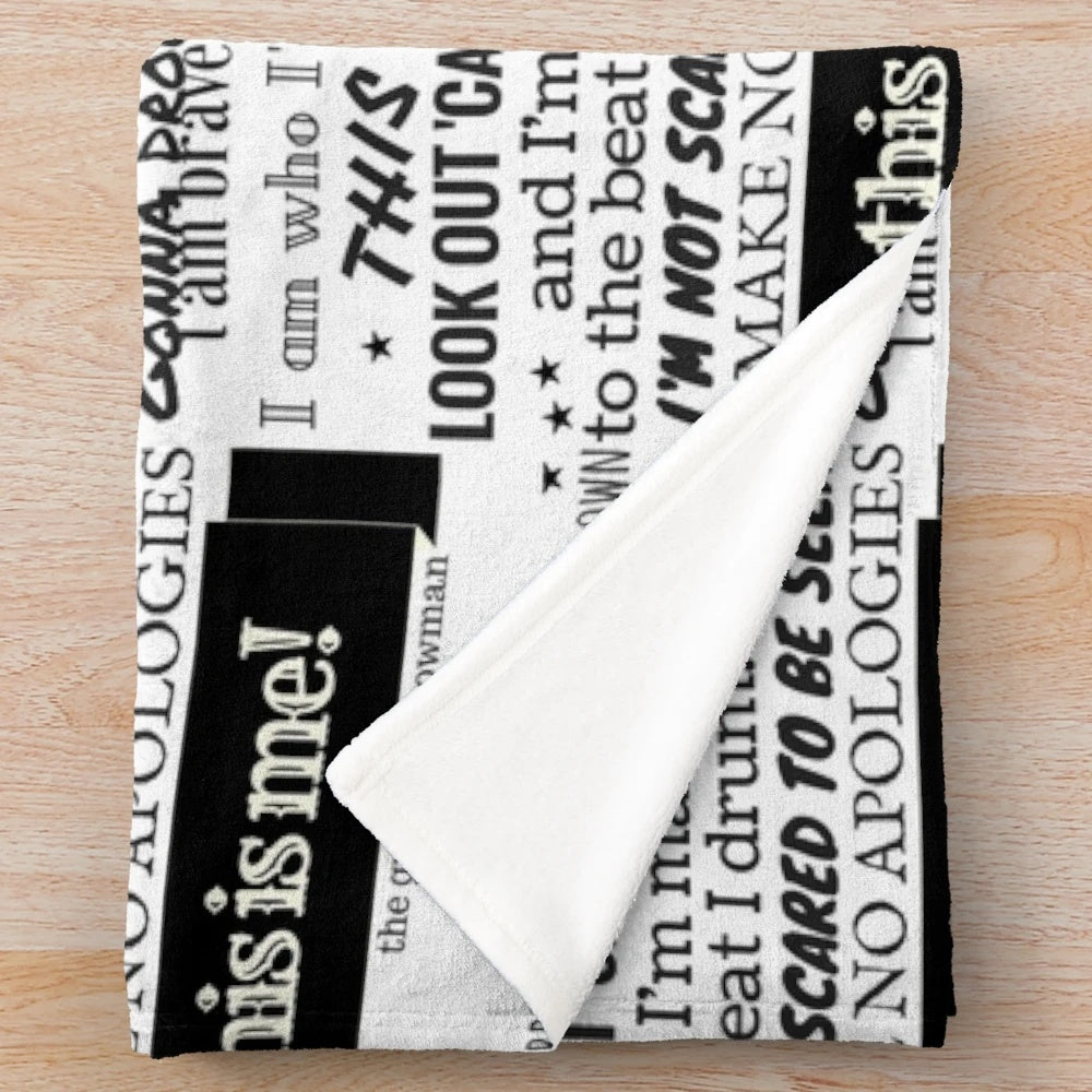 Cozy plush blanket featuring lyrics from the hit musical film The Greatest Showman
