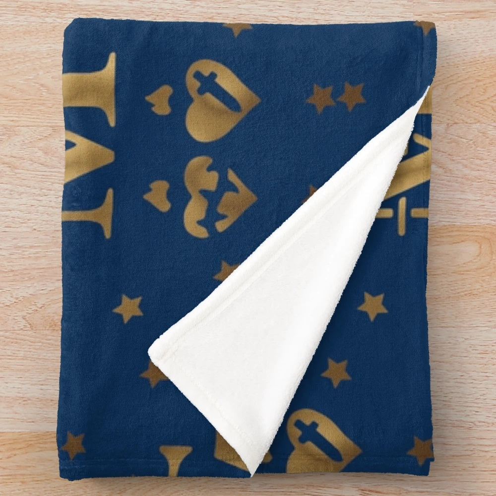 Plush Blanket featuring the Miraculous Medal and Imagery of the Virgin Mary
