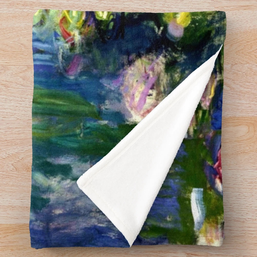 Plush blanket featuring Claude Monet's famous Water Lilies painting