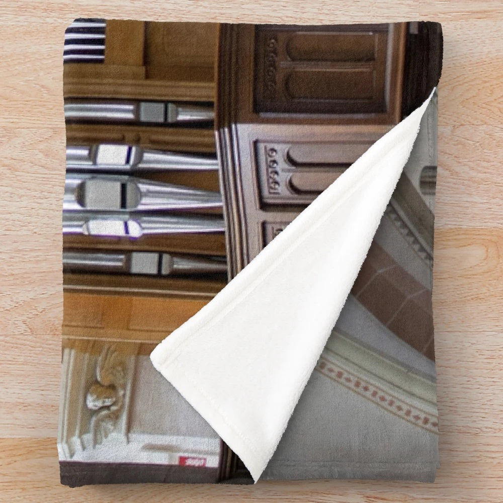 Detmold, Germany church pipe organ featured on a plush blanket