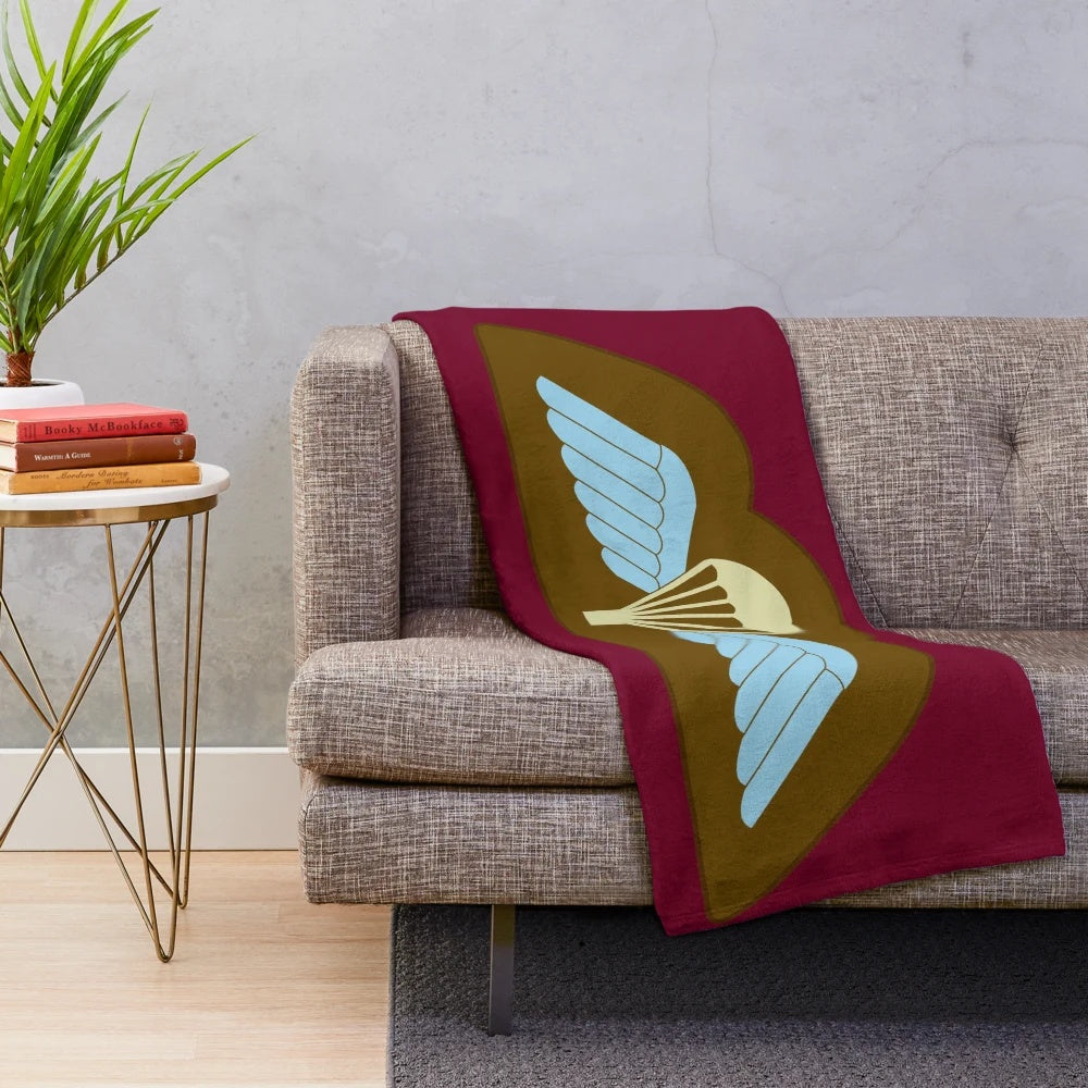 Parachutist badge with wings design plush blanket