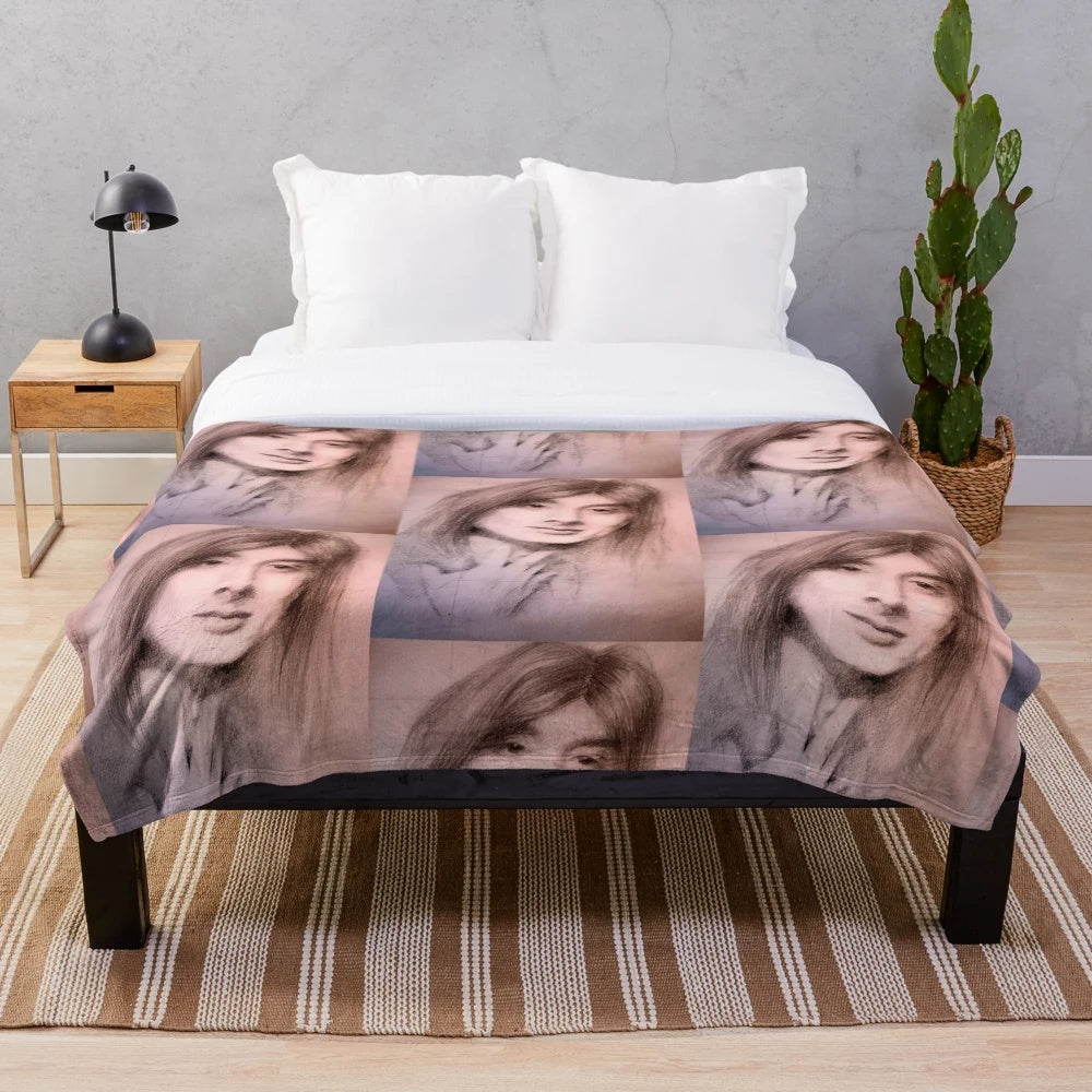 Soft plush blanket featuring a portrait of Journey singer Steve Perry