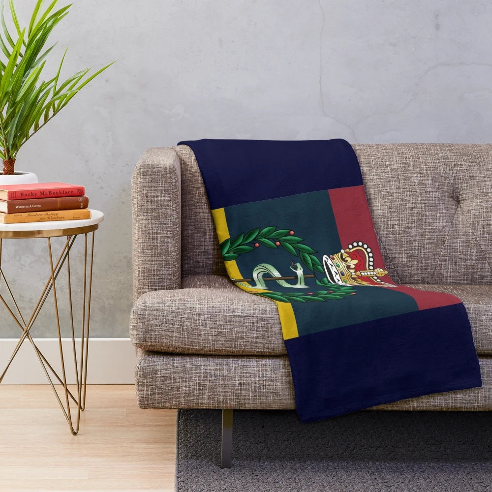 Plush blanket featuring the Royal Army Medical Corps RAMC cap badge insignia