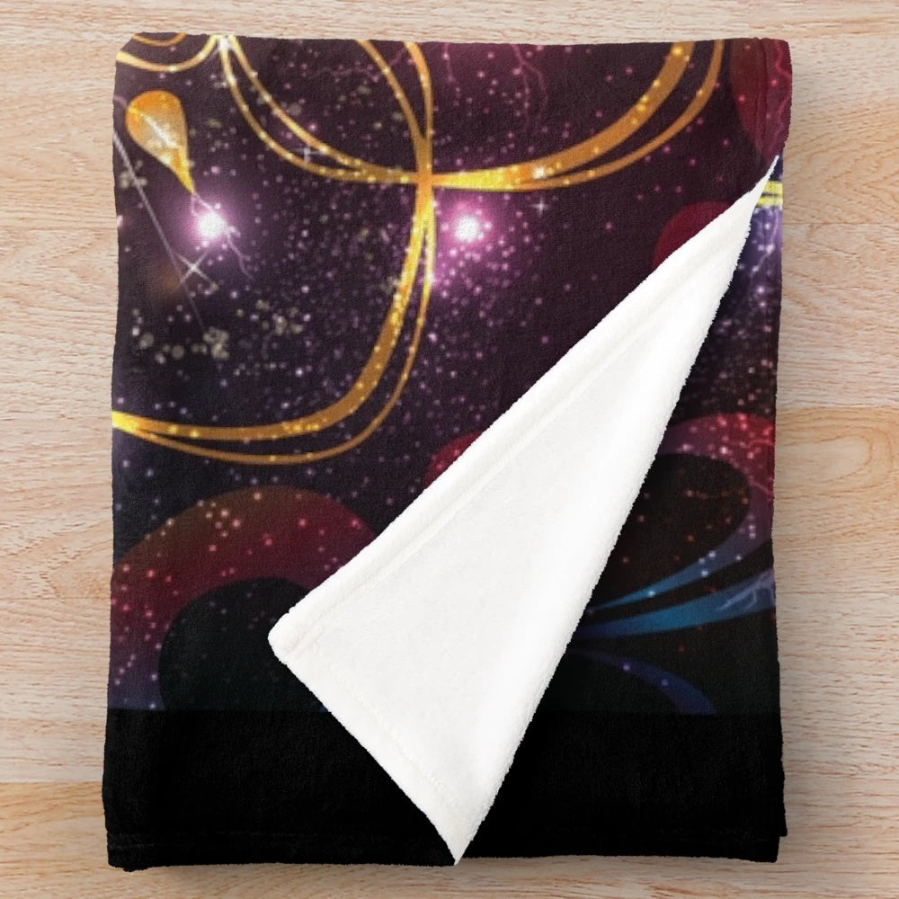 Plush blanket featuring sacred geometry and the om symbol design