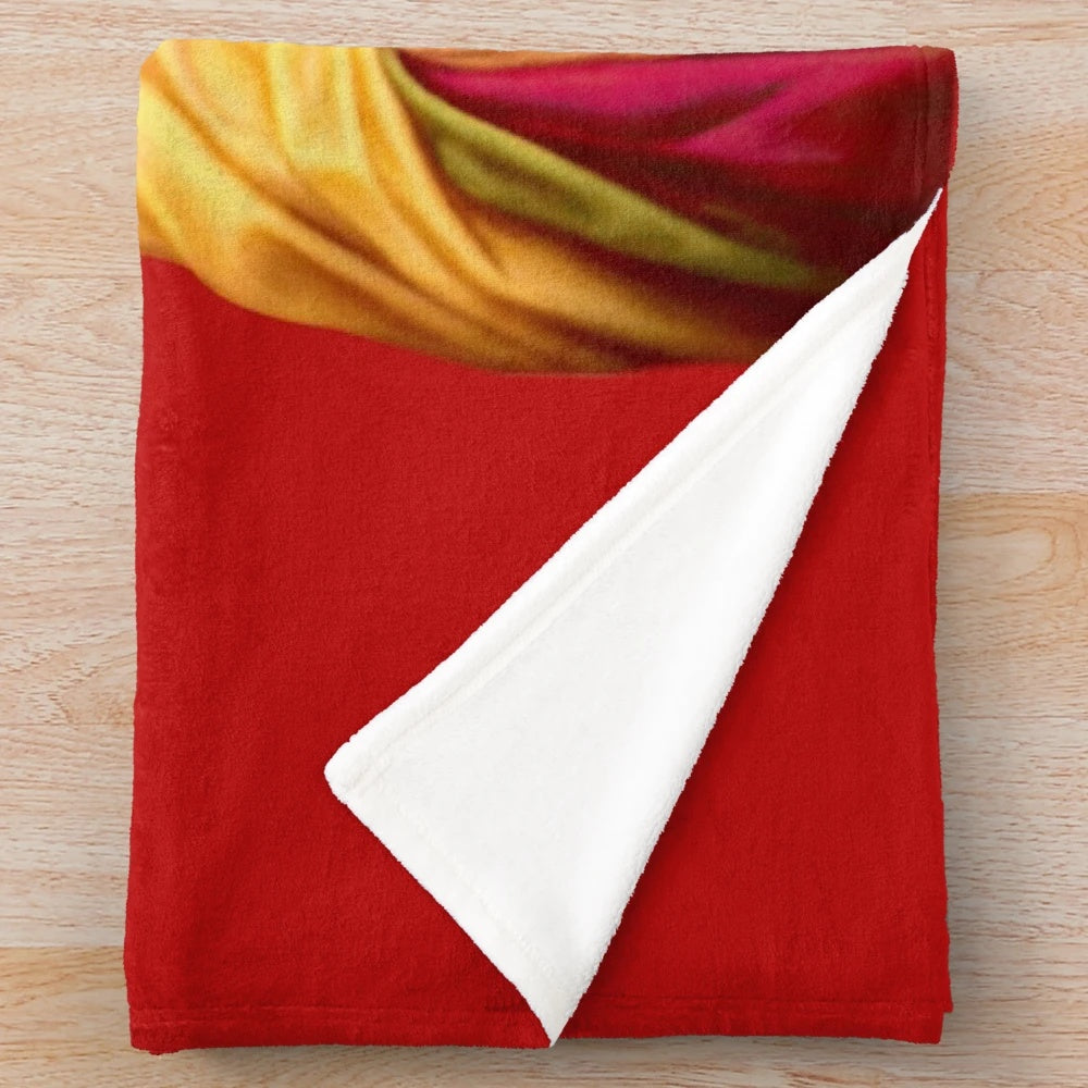 Soft and cozy plush blanket featuring the Sacred Heart of Jesus and Divine Mercy imagery