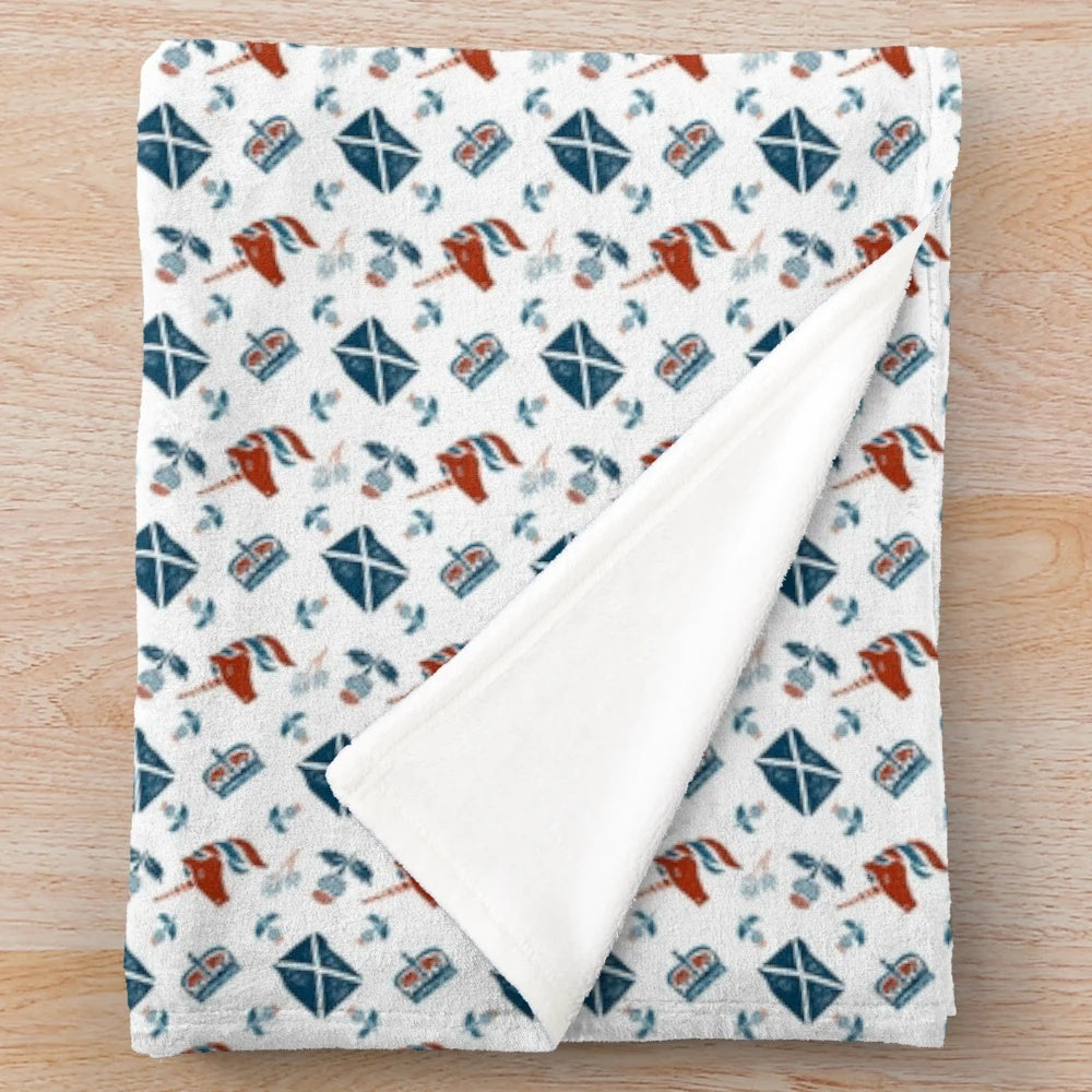 Cozy plush blanket featuring a seamless Scottish pattern design