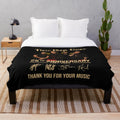 Plush blanket with Canadian band signatures and concert imagery
