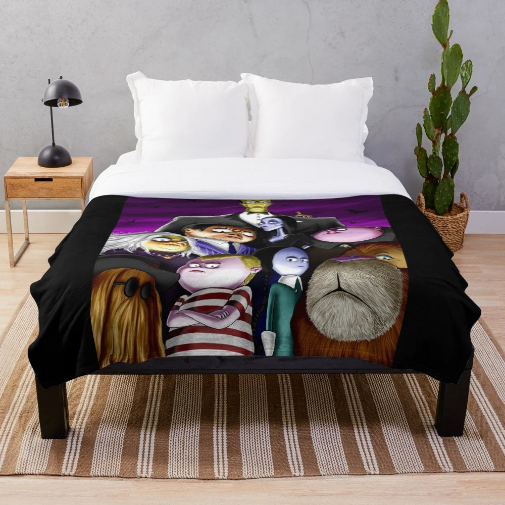 Addams Family Portrait Plush Blanket