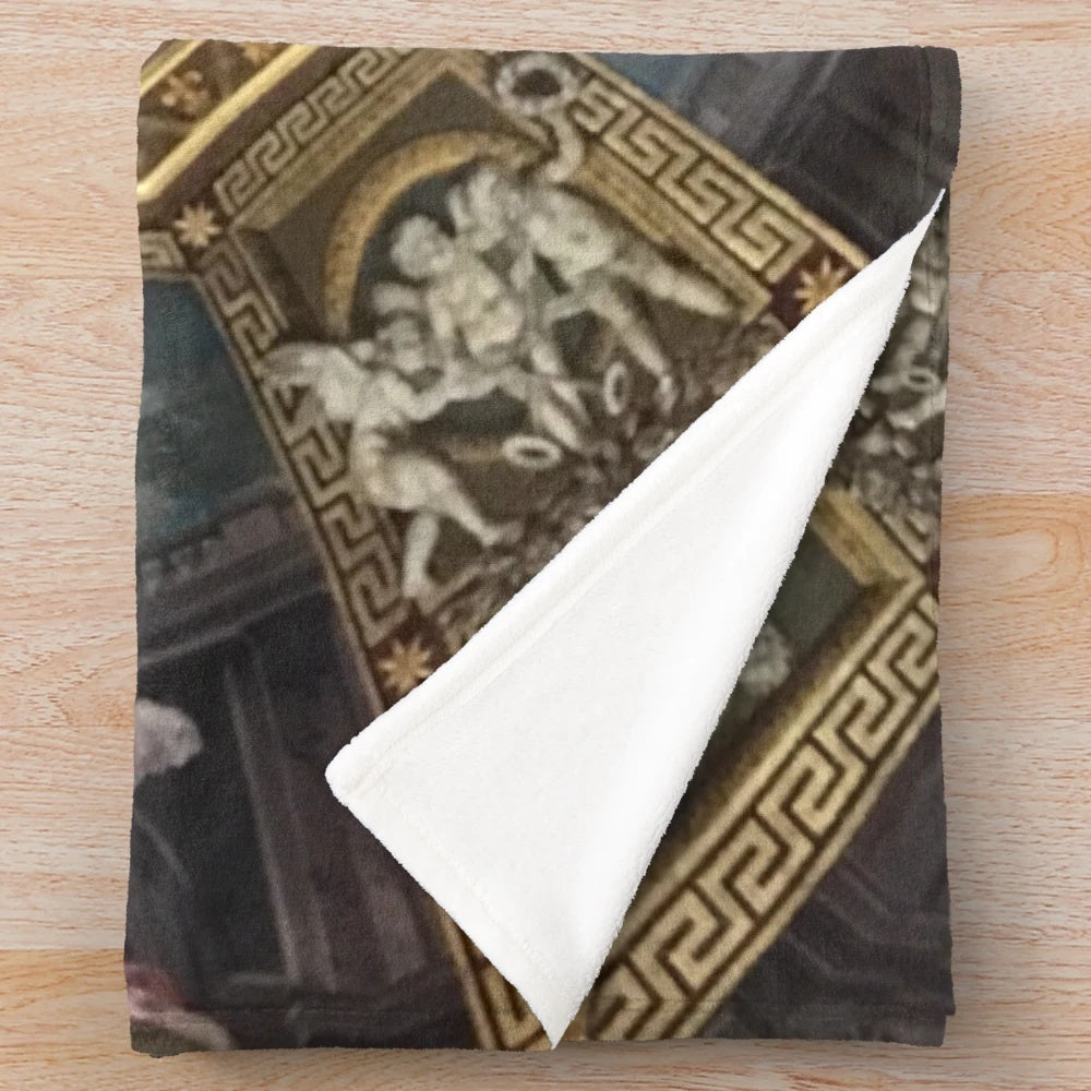 Plush blanket featuring the ceiling artwork from the Vatican Museum in Rome, Italy