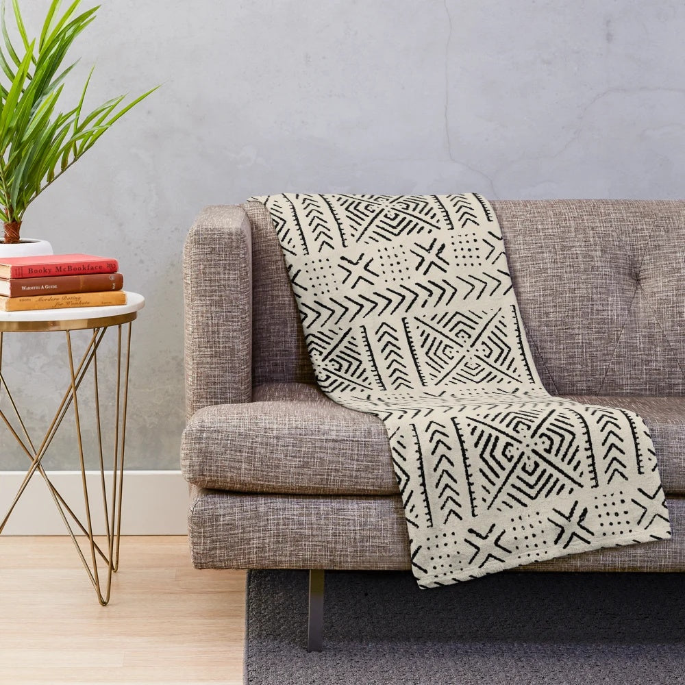 Soft and cozy plush blanket with African inspired tribal print design
