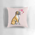 Soft, plush pillow featuring a cute boxer dog design, perfect for dog lovers