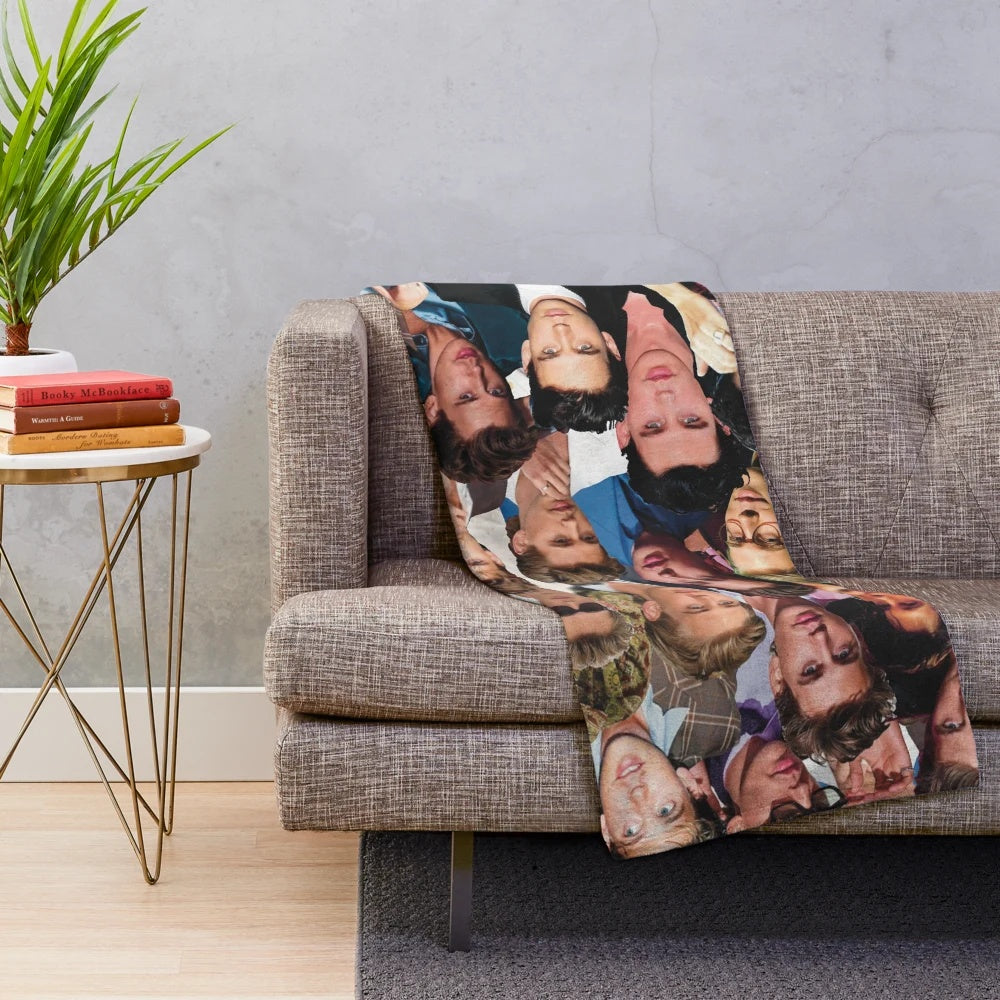 Plush blanket featuring a collage of photos of actor Austin Butler
