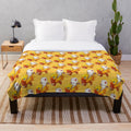 Cozy plush blanket featuring chocobo and moogle characters from the Final Fantasy video game series