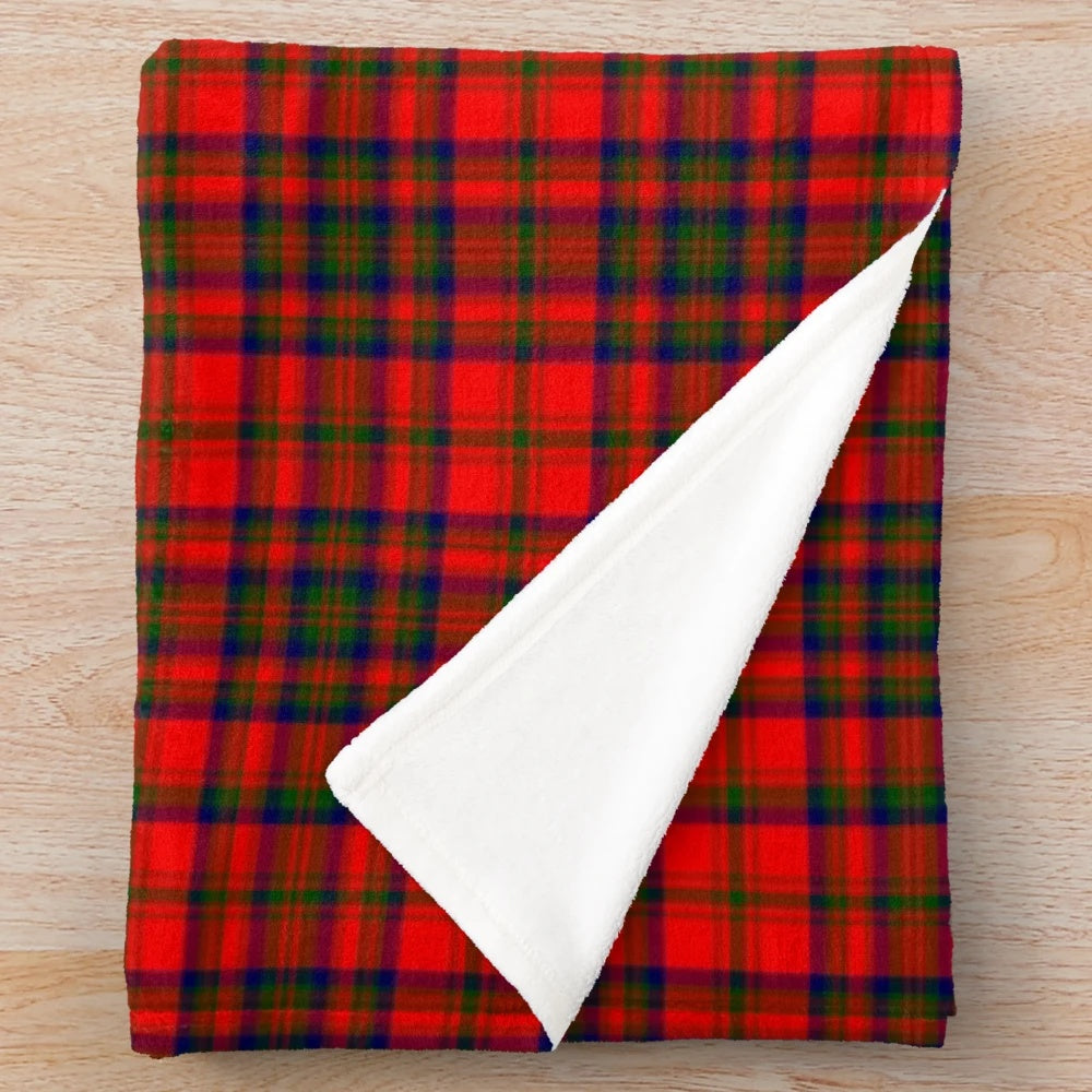 Soft and cozy plaid blanket featuring the Clan Matheson tartan pattern