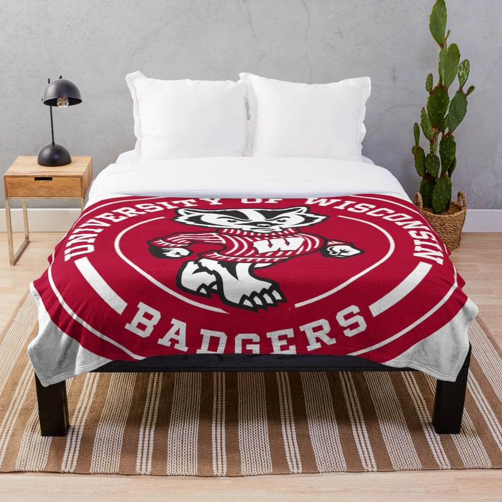 UW Madison Plush Blanket with Circle Logo