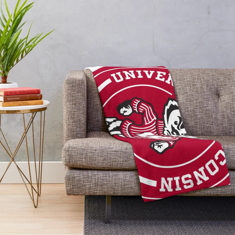 UW Madison Plush Blanket with Circle Logo