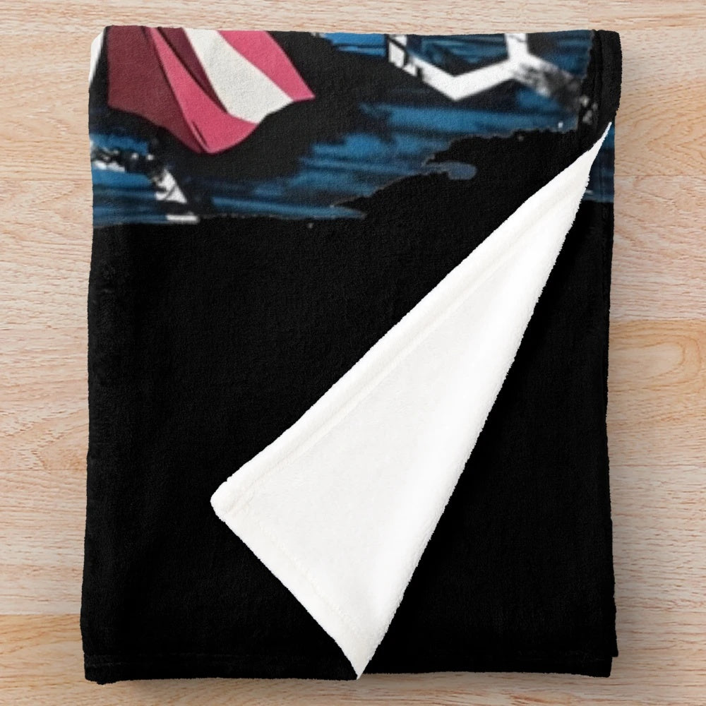 Plush Demon Slayer Blanket with Upper Moon inspired design