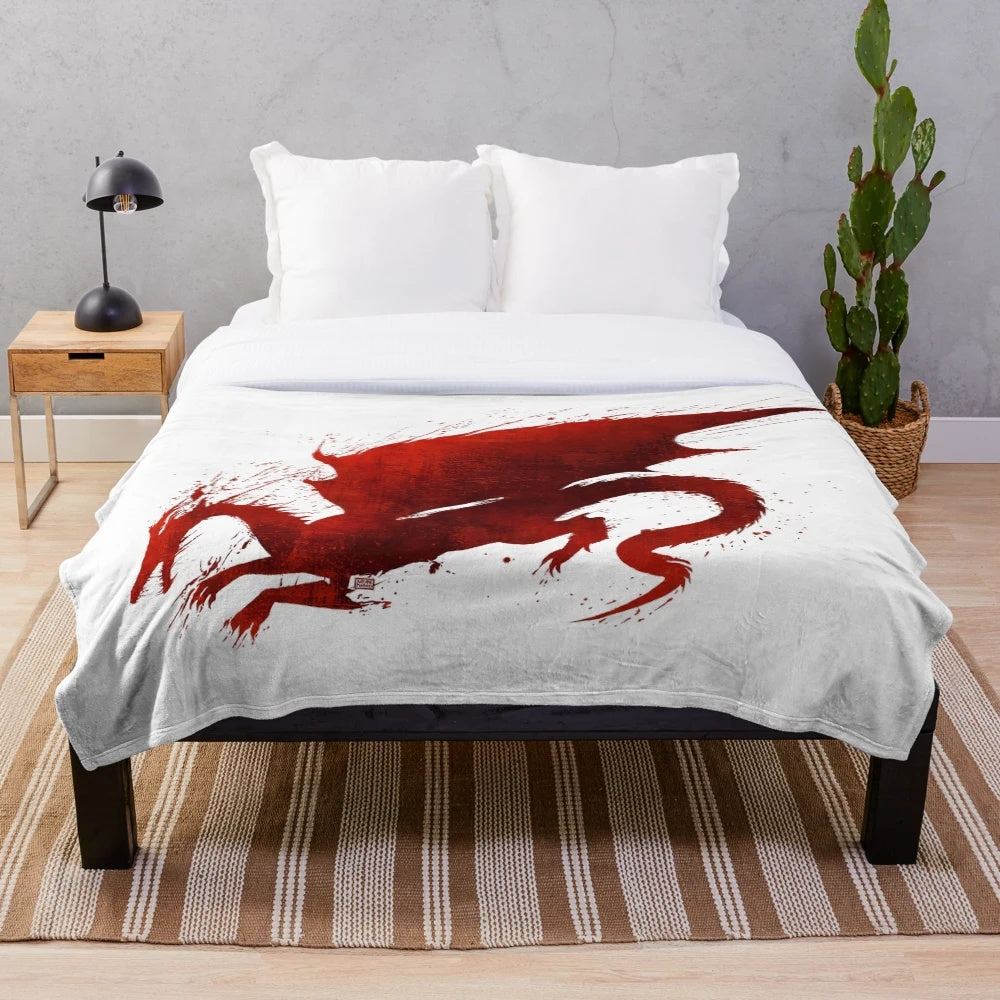 Plush dragon age origins blood dragon themed blanket