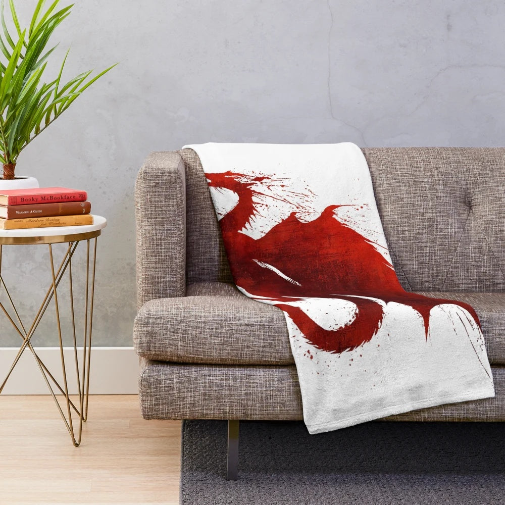 Plush dragon age origins blood dragon themed blanket