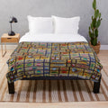 Plush blanket featuring a collection of realistic fishing lures