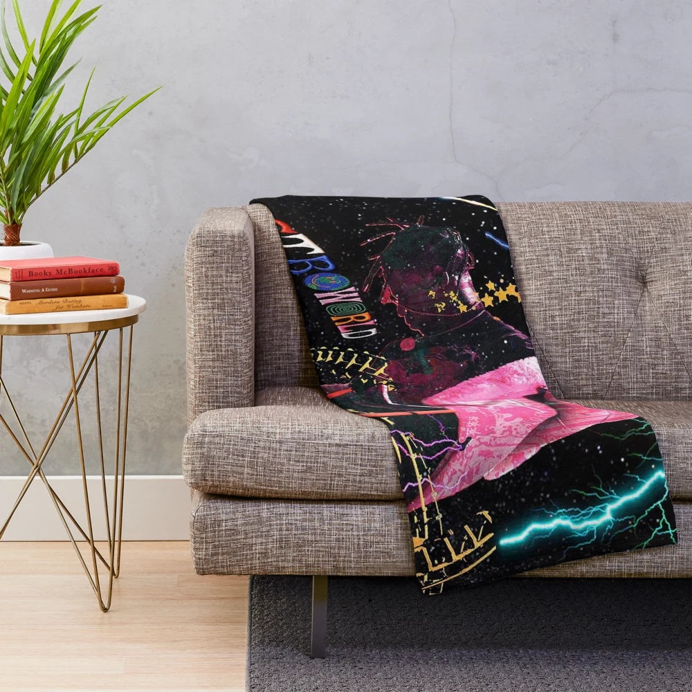 Soft and cozy plush blanket featuring Astroworld-inspired design