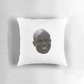 Realistic looking plush football pillow featuring the head of N'Golo Kante, the renowned French footballer.