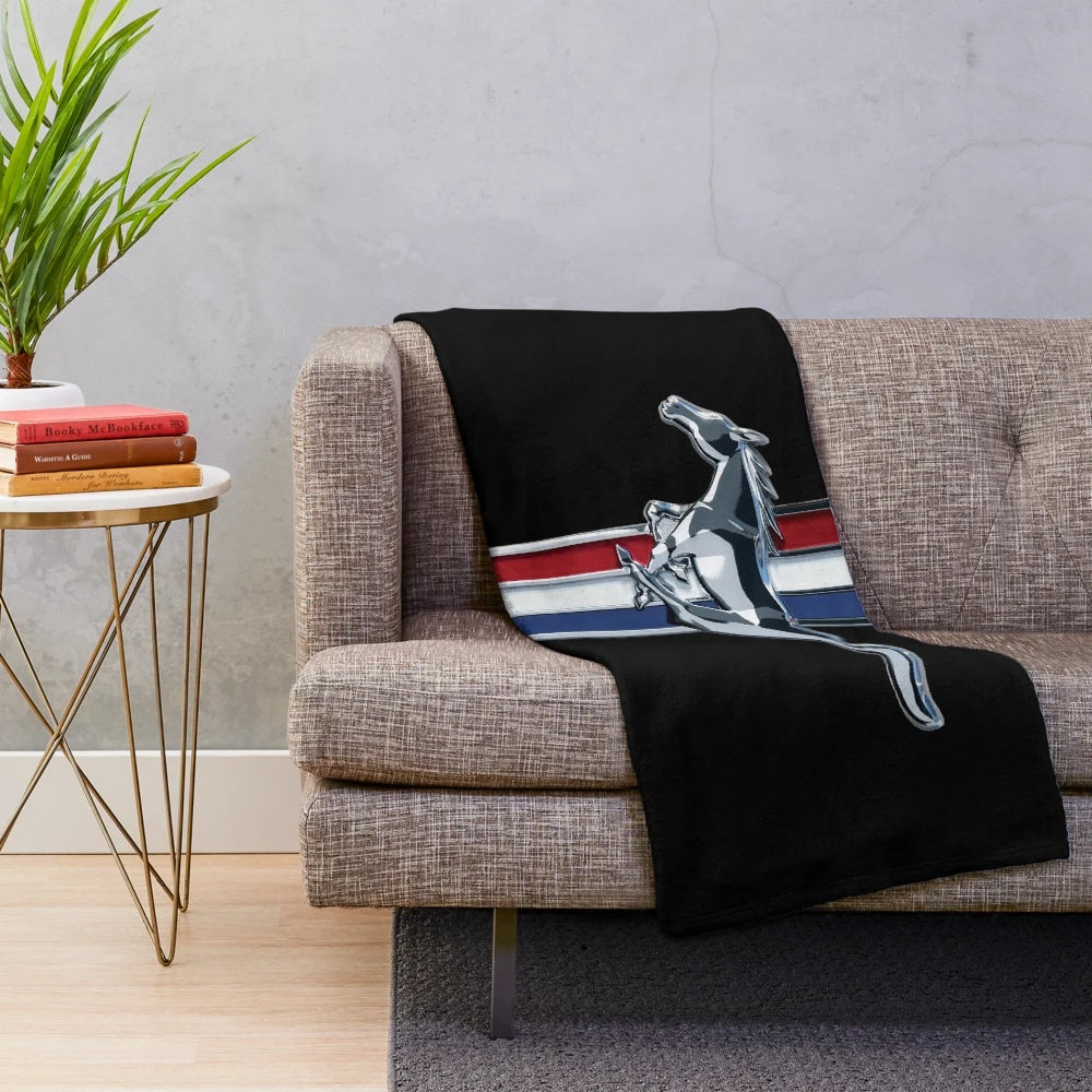 Ford Mustang logo plush blanket