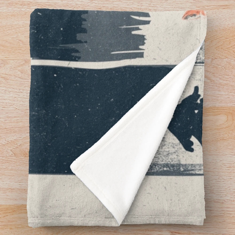 Plush blanket featuring a fox in a natural, wilderness setting