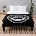Plush gaming blanket with retro video game controller and pixel art design