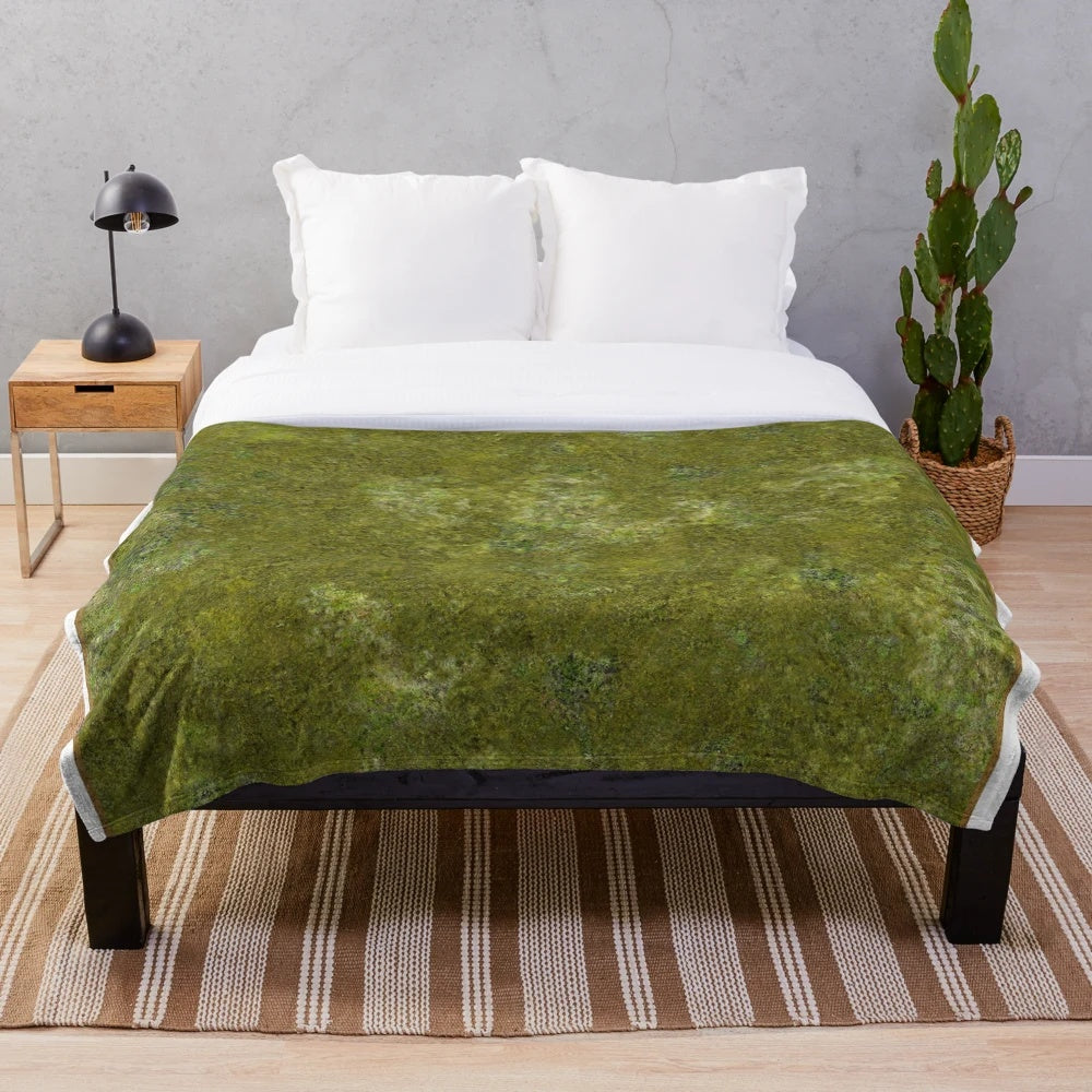 Plush gaming mat with grass battlemat design for tabletop RPGs