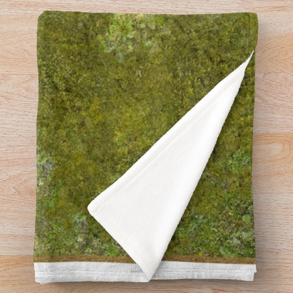 Plush gaming mat with grass battlemat design for tabletop RPGs