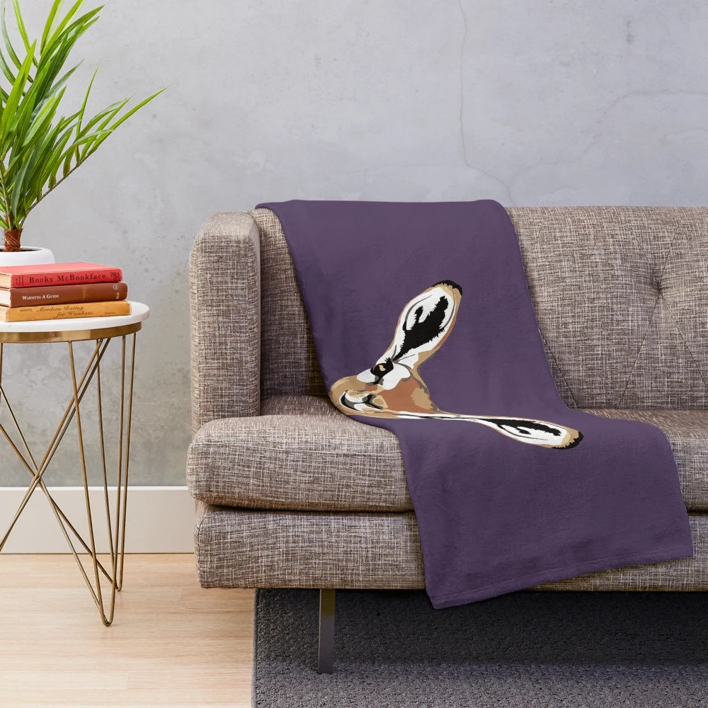 Gerenuk antelope face plush blanket