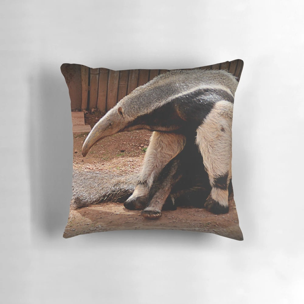 Fluffy, realistic-looking giant anteater pillow for cozy home decor