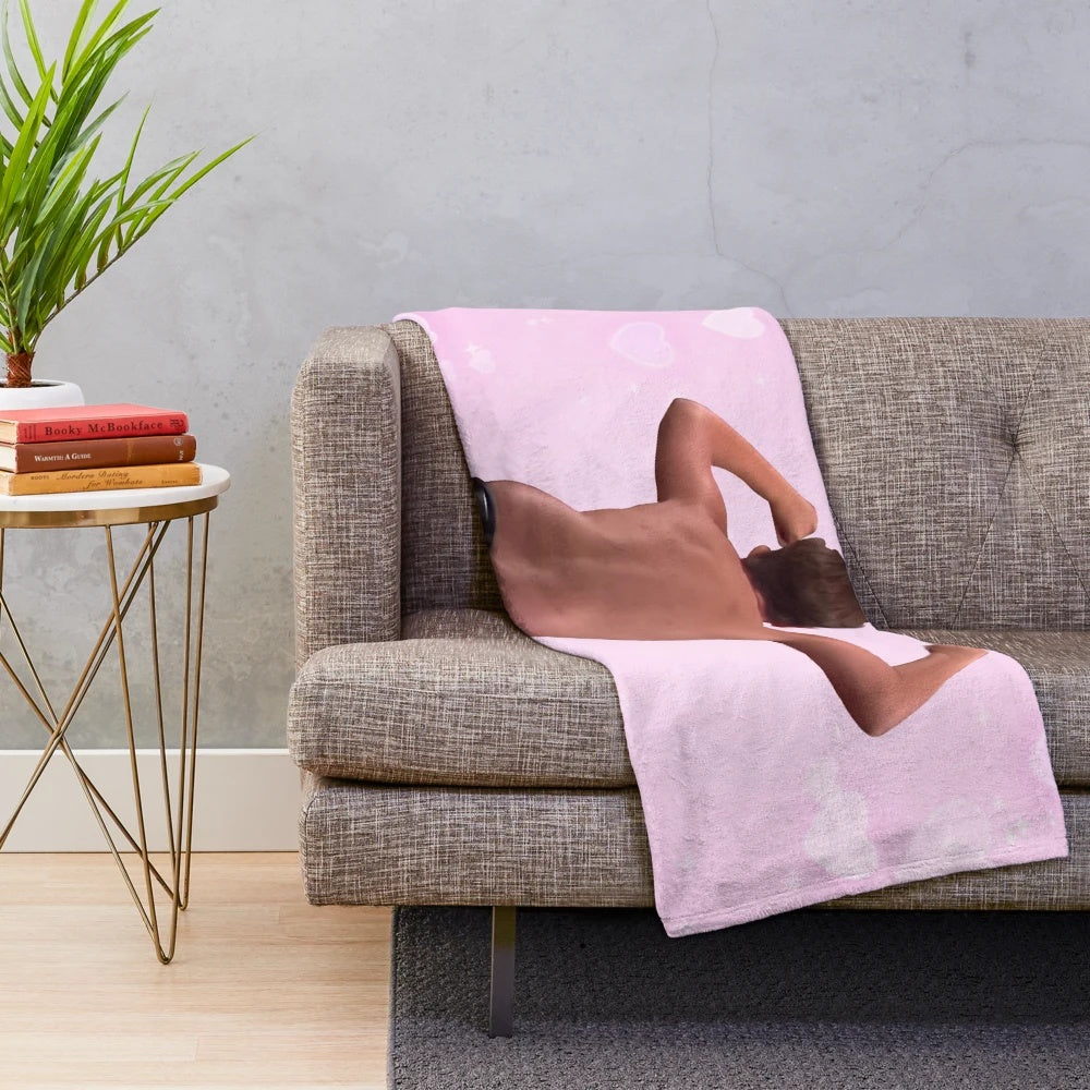 Soft and cozy Gibby-themed plush blanket for dorm rooms and college living