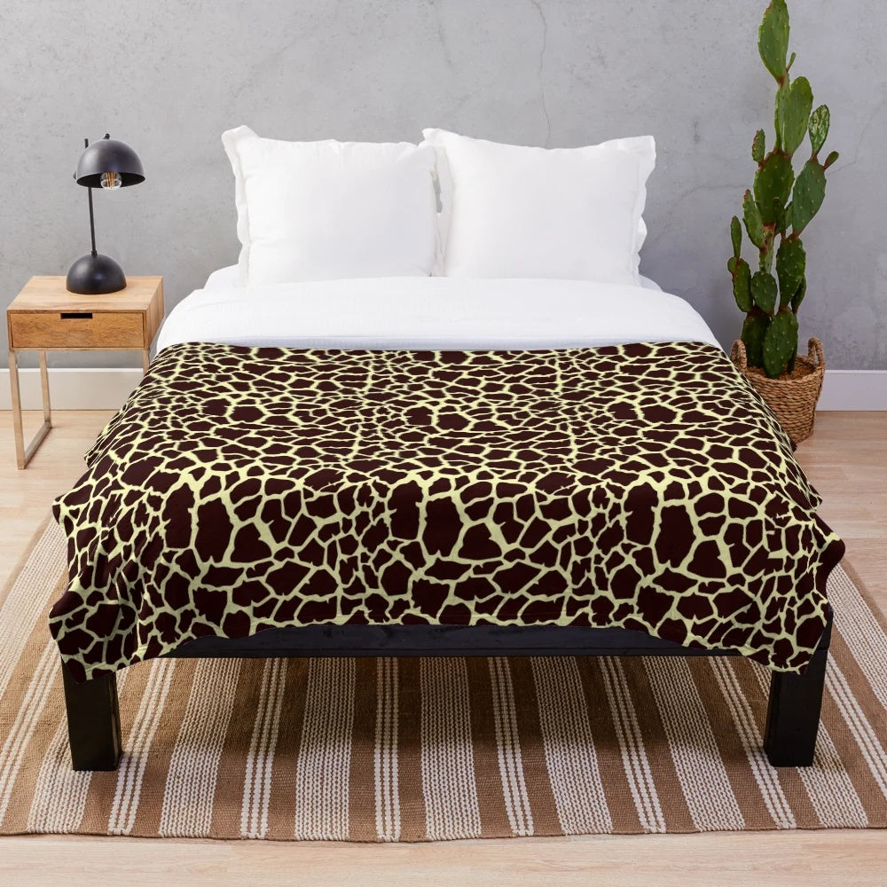 Plush giraffe inspired blanket with soft animal print design