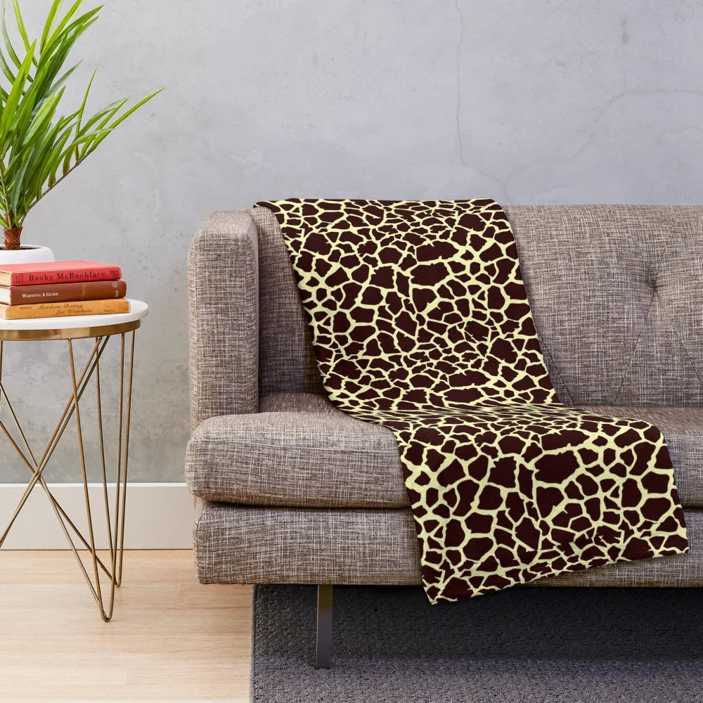 Plush giraffe inspired blanket with soft animal print design